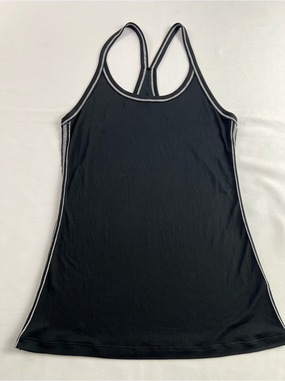 Zyia Active Black White Stitching Modal Blend Racerback Athletic Vacation Tank - Picture 6 of 9